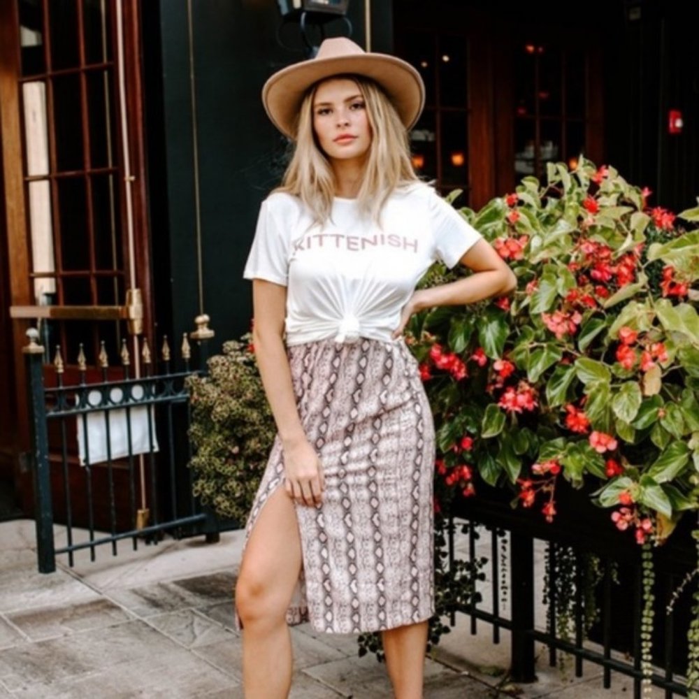 Kittenish Pink Snake Skirt